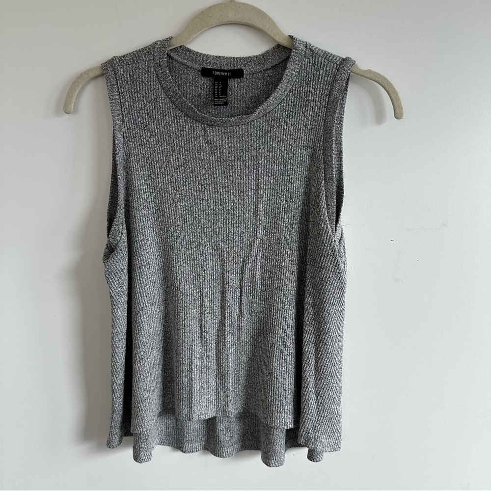 Ribbed Gray Forever 21 Sleeveless Tanktop